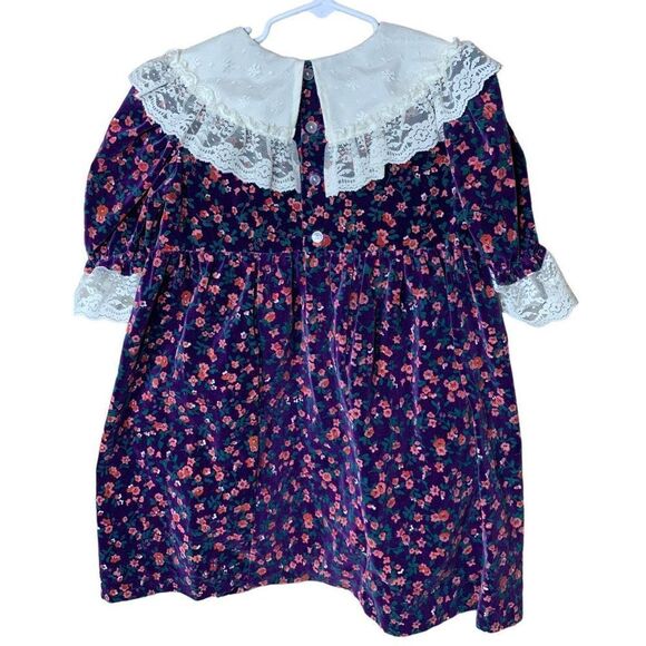 Vintage Somersaults Girls Flower Print Dress - Picture 10 of 12